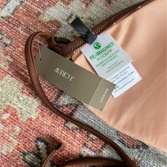 J. Crew O-Ring String Bikini Top Size 3X NWT Chocolate Brown - Picture 3 of 7